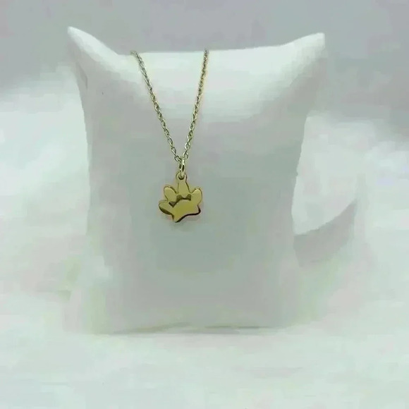 Cute Cat Paw Print Pendant Necklace - Picture 2 of 4